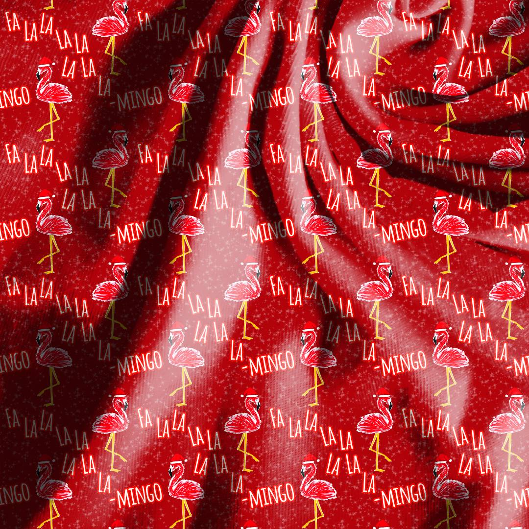 Christmas Flamingo Seamless Design