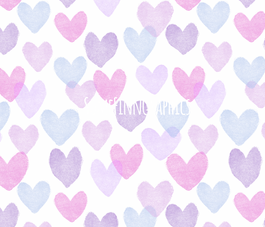 Watercolor Hearts Seamless