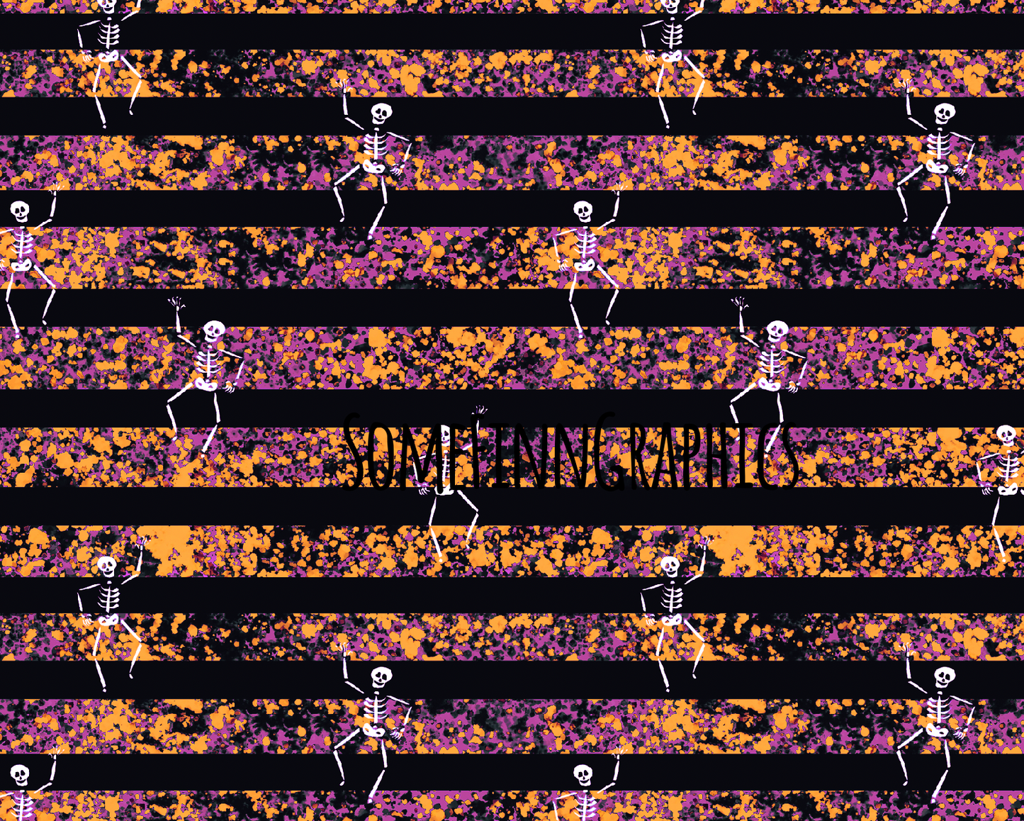 Halloween Character Stripes Seamless Design