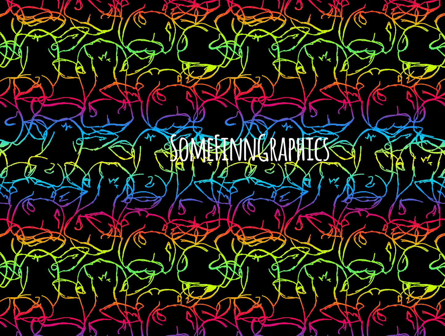 Neon Cows Seamless