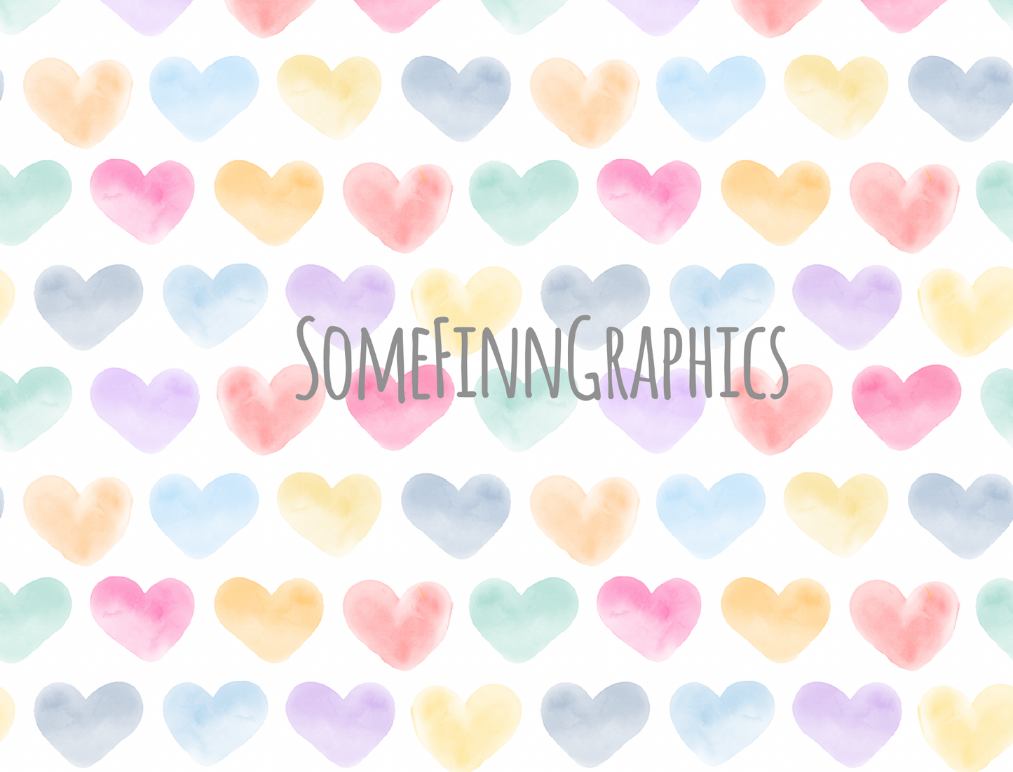 Watercolor Hearts Seamless
