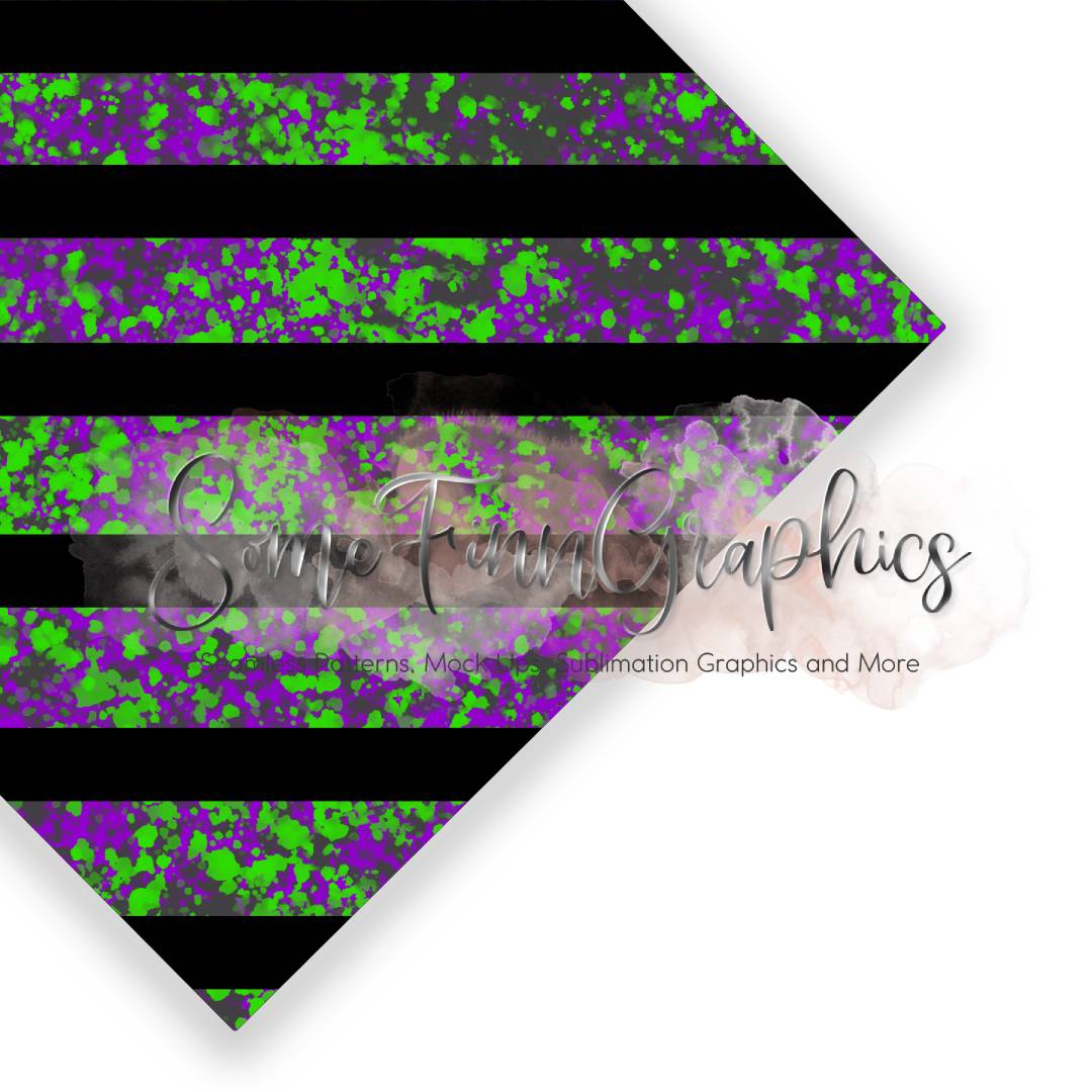 Halloween Character Stripes Seamless Design