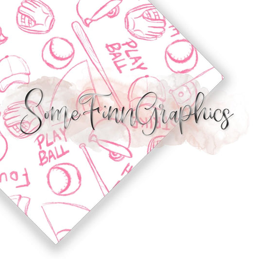 Sketchy Baseball Seamless Design