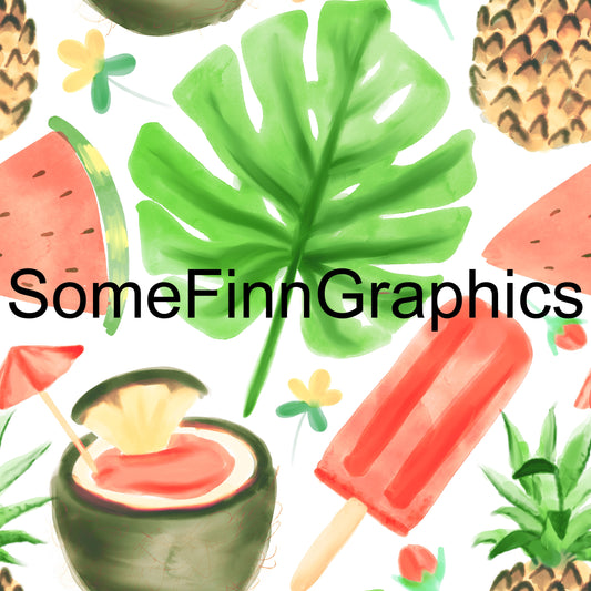 Watercolor Summer Vibes Seamless