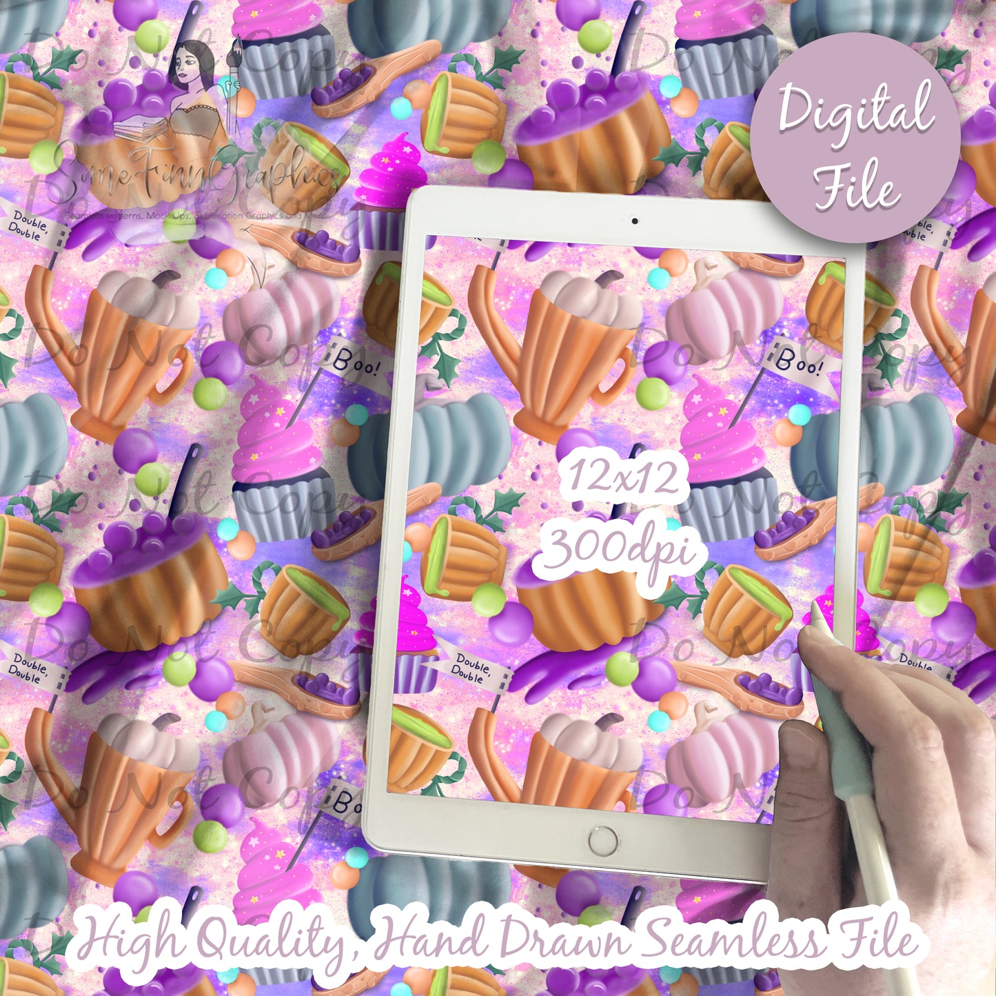 Halloween Tea Party Seamless Design