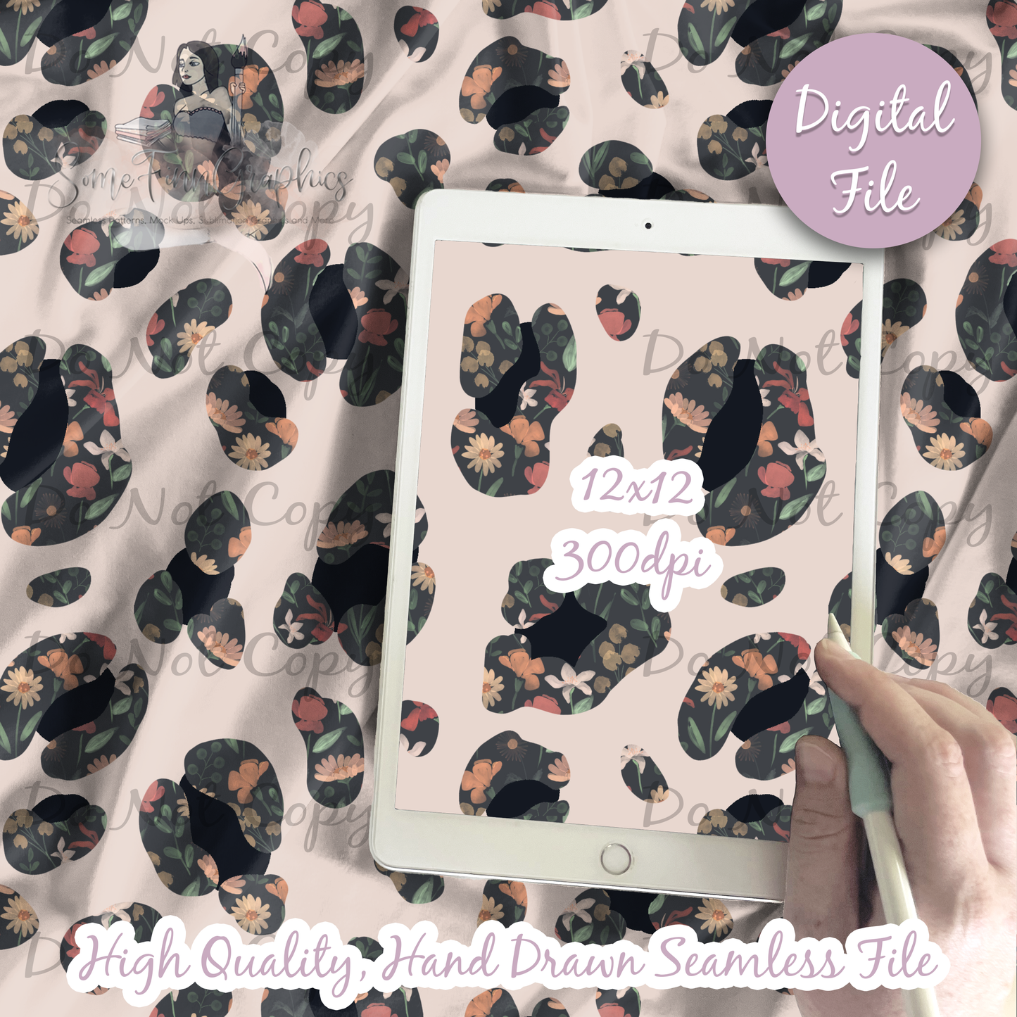 Floral Leopard Print Seamless Design