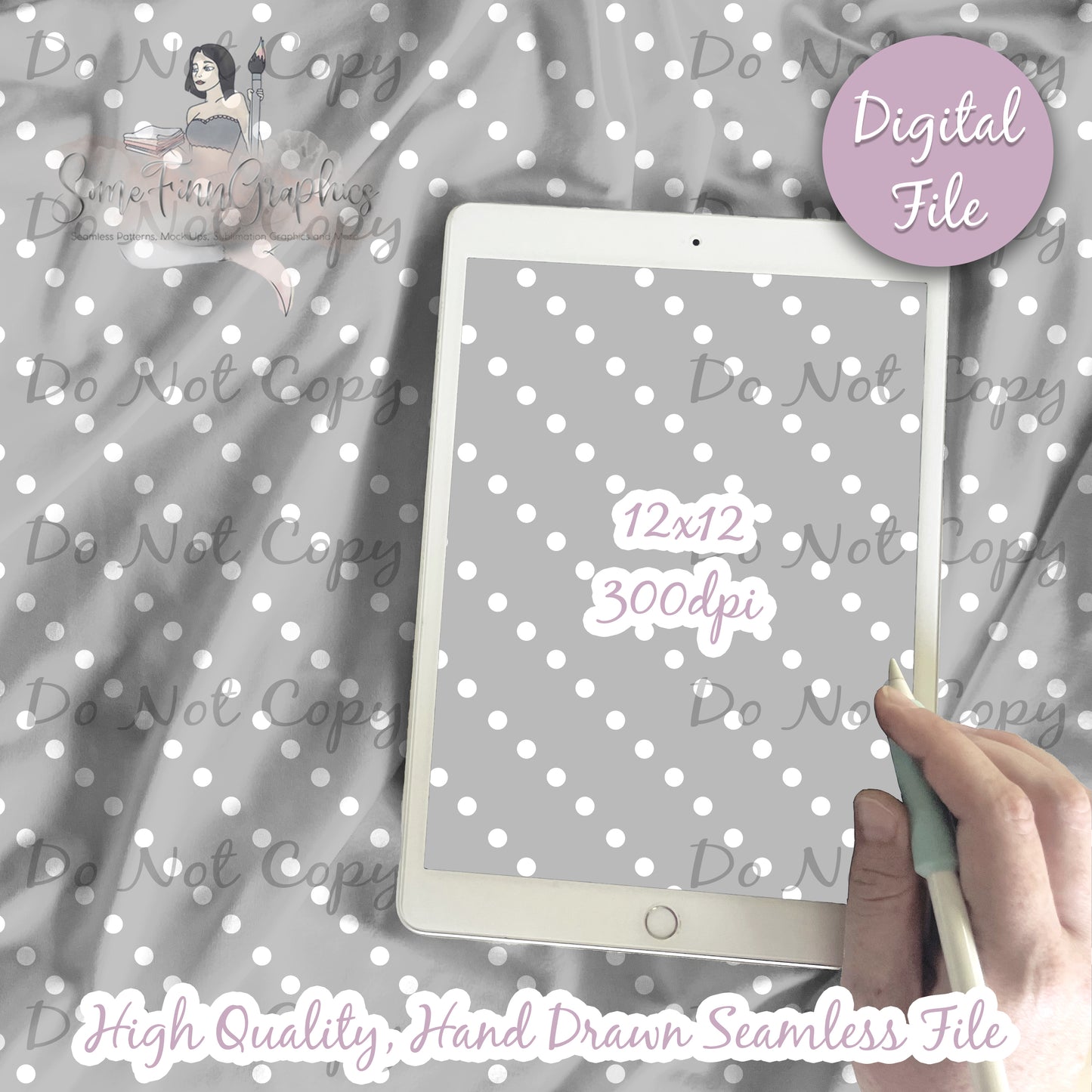 Gray Polka Dot Seamless Design