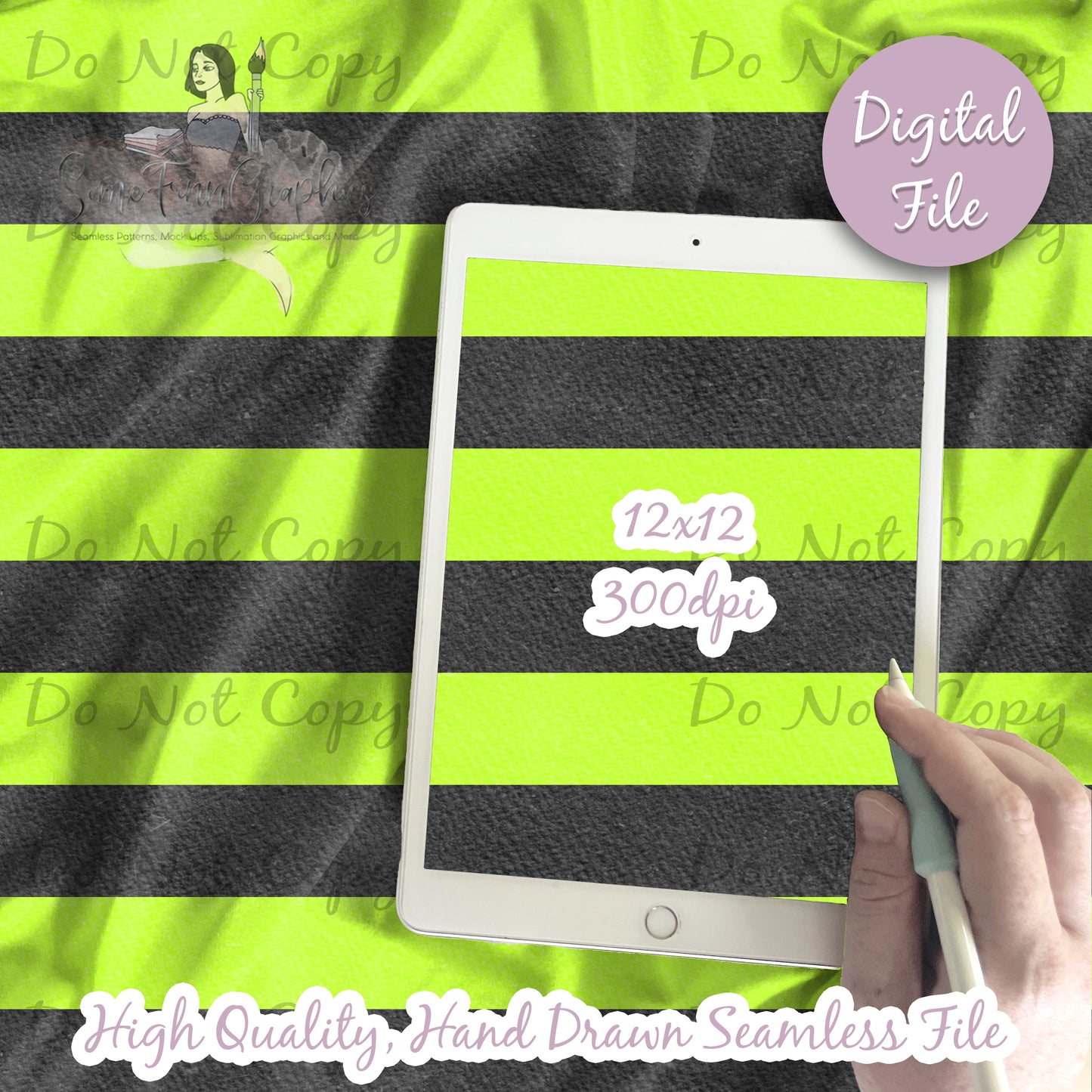 Neon Green Stripes Seamless