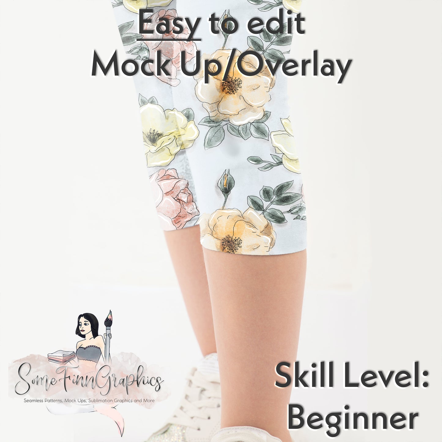 Realistic Cropped Leggings Mock Up