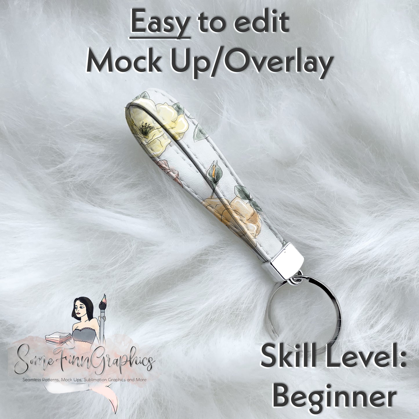 Realistic Lanyard Keychain Mock Up