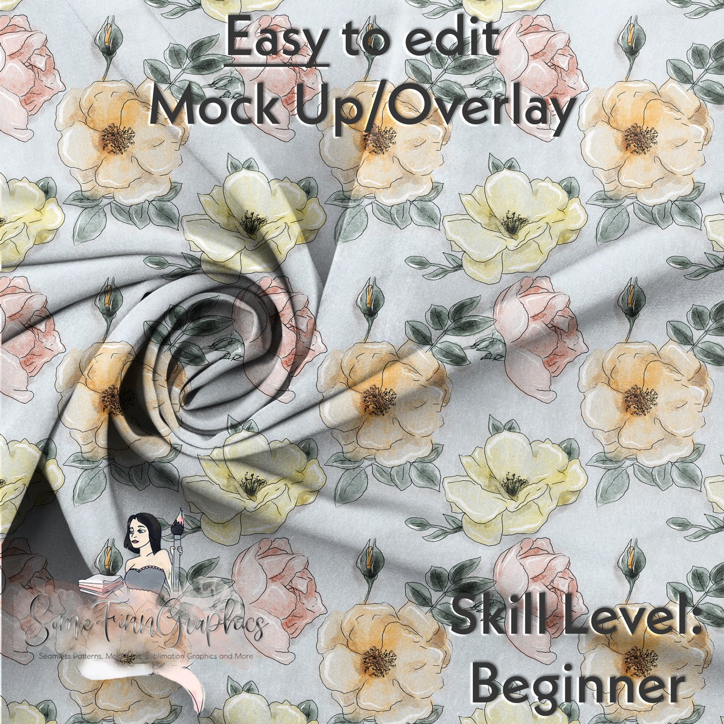 Realistic Twirled Fabric Mock Up