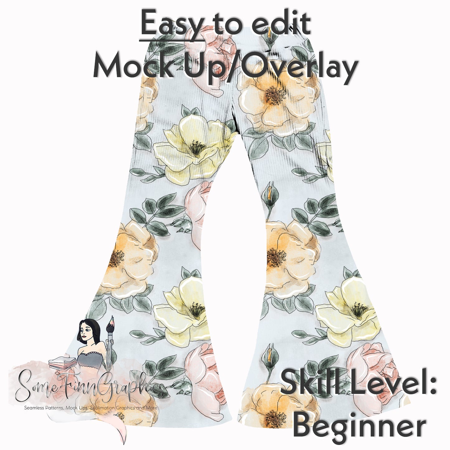 Realistic Ribbed Flares Mock Up