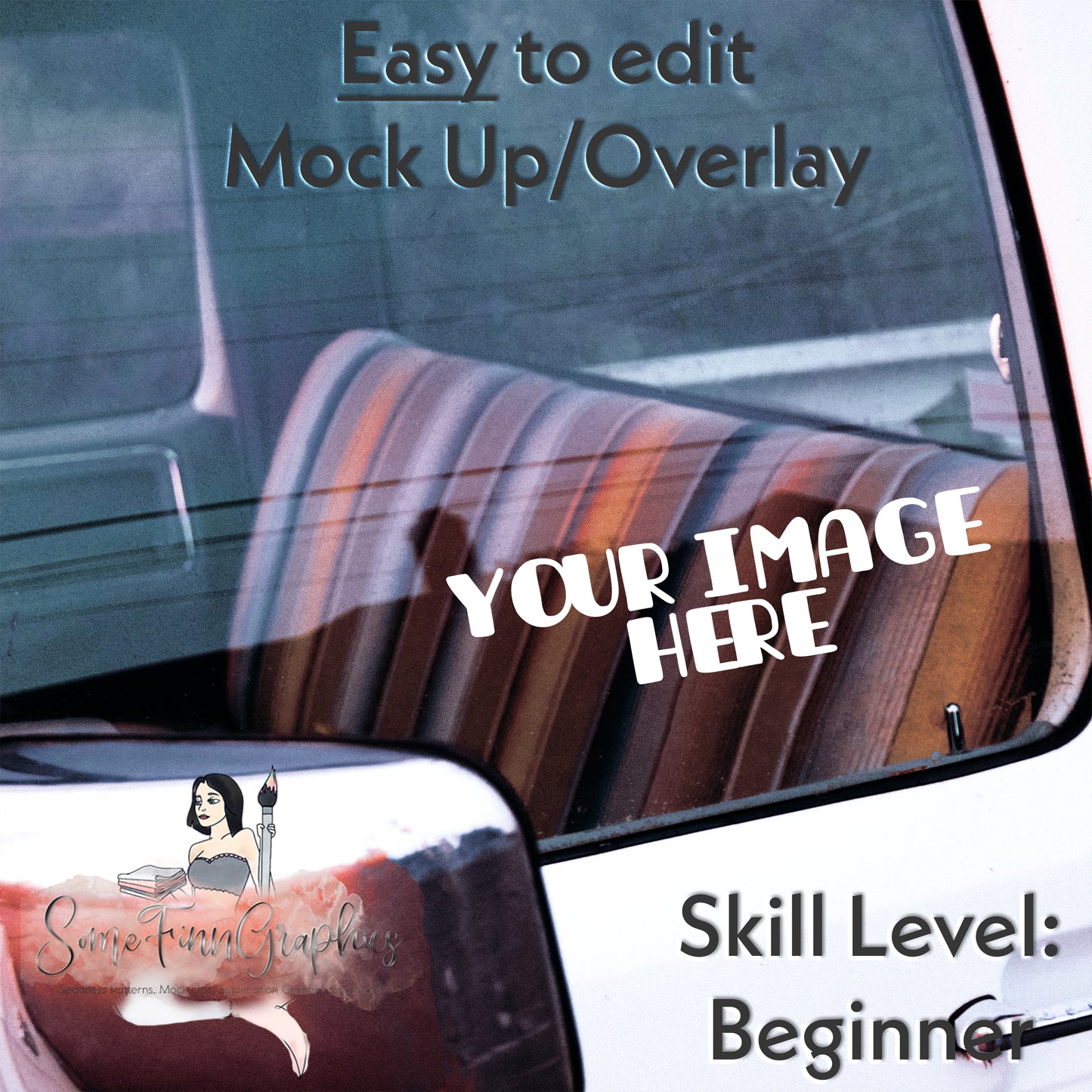 Realistic Car Window Mock Up