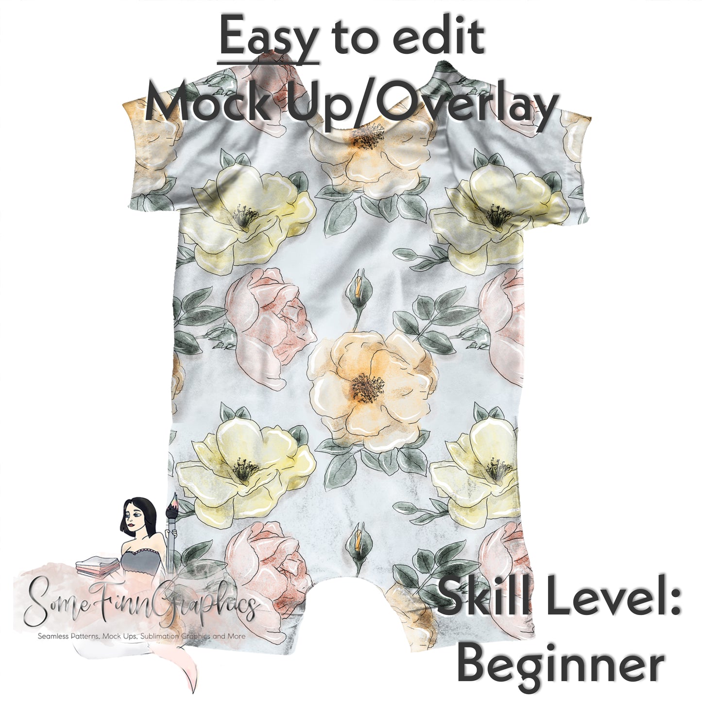 Realistic Shorts Romper Mock Up