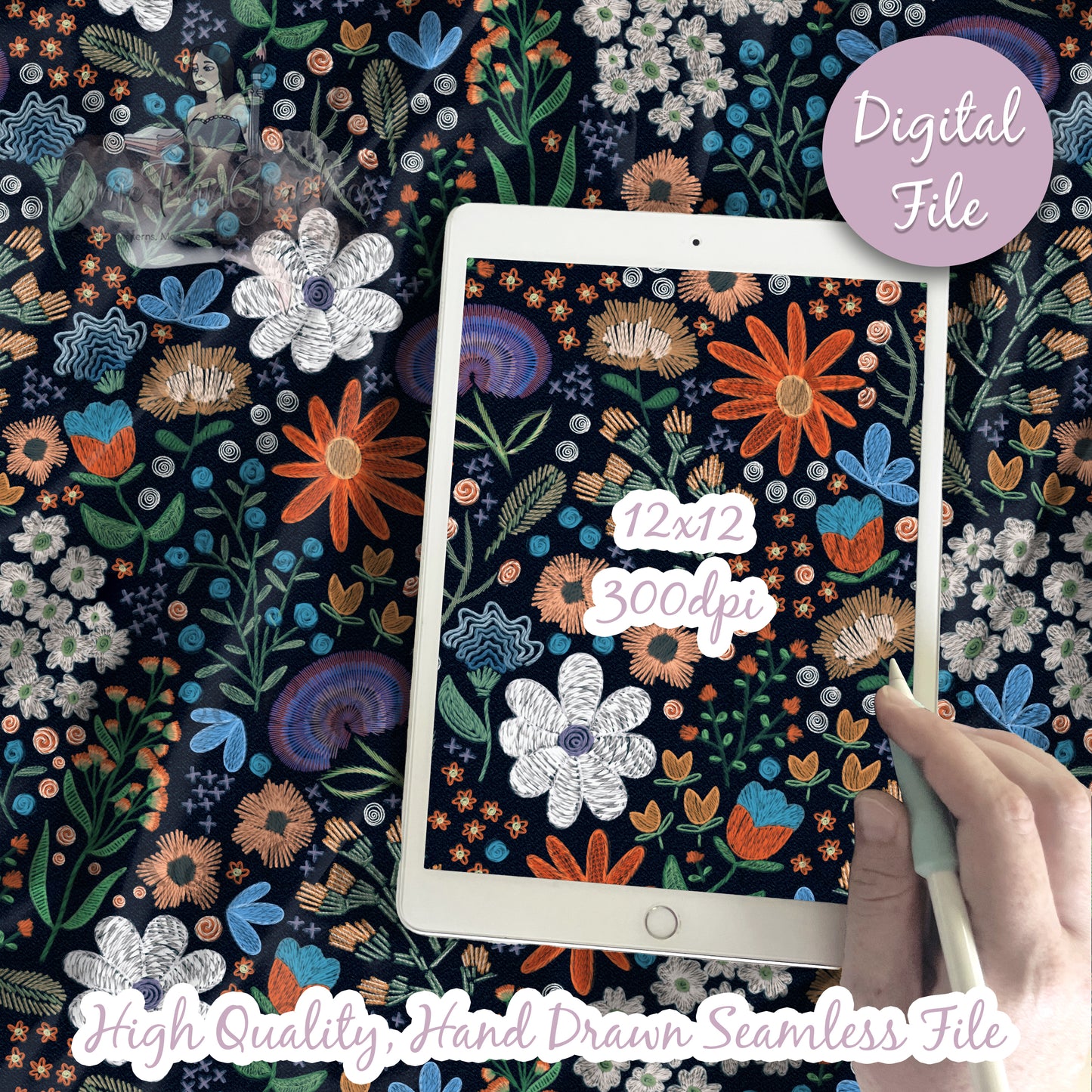 Embroidery Floral Seamless