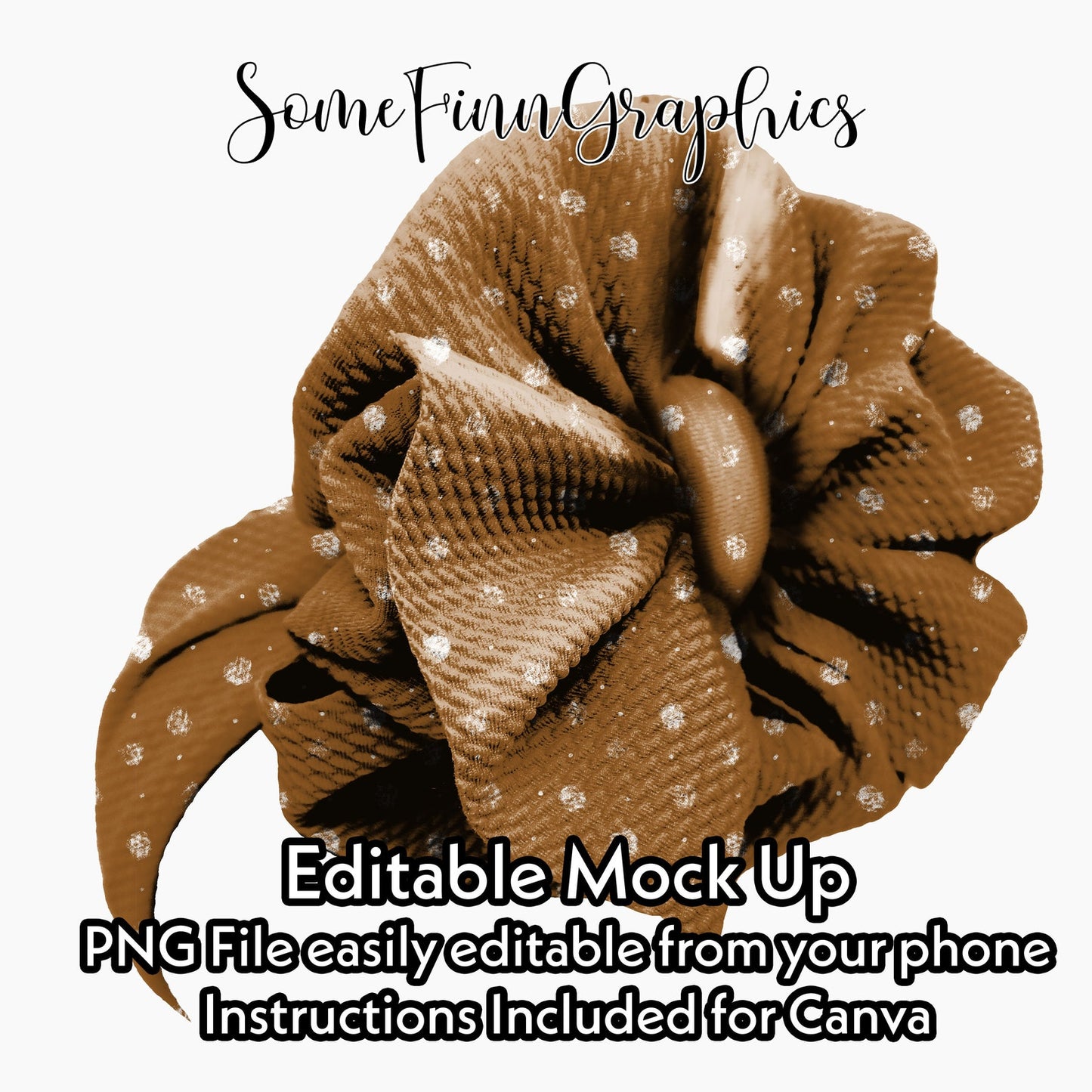 Realistic Shredded Head Wrap Bow Mock Up