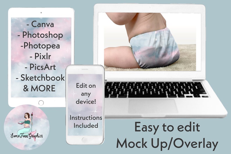 Realistic Cloth Diaper Mock Up