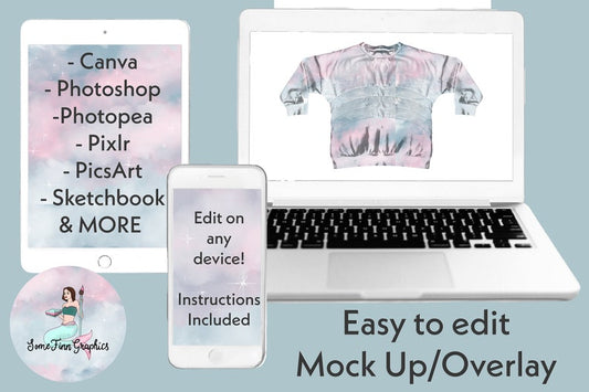 Realistic Rainbow Dolman Sweater Mock Up