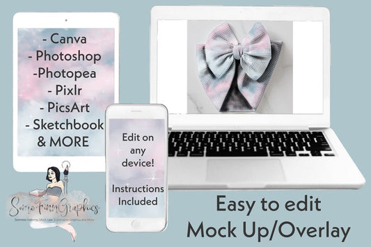 Realistic Headwrap Bow Mock Up