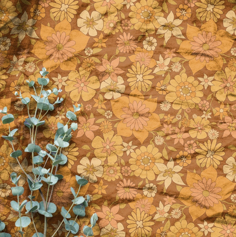 Realistic Fabric With Greenery Mock Up