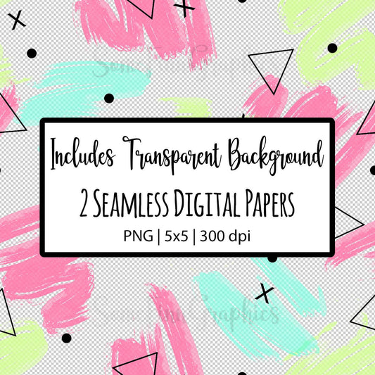 Bright Sketchy Paint Strokes Seamless Design