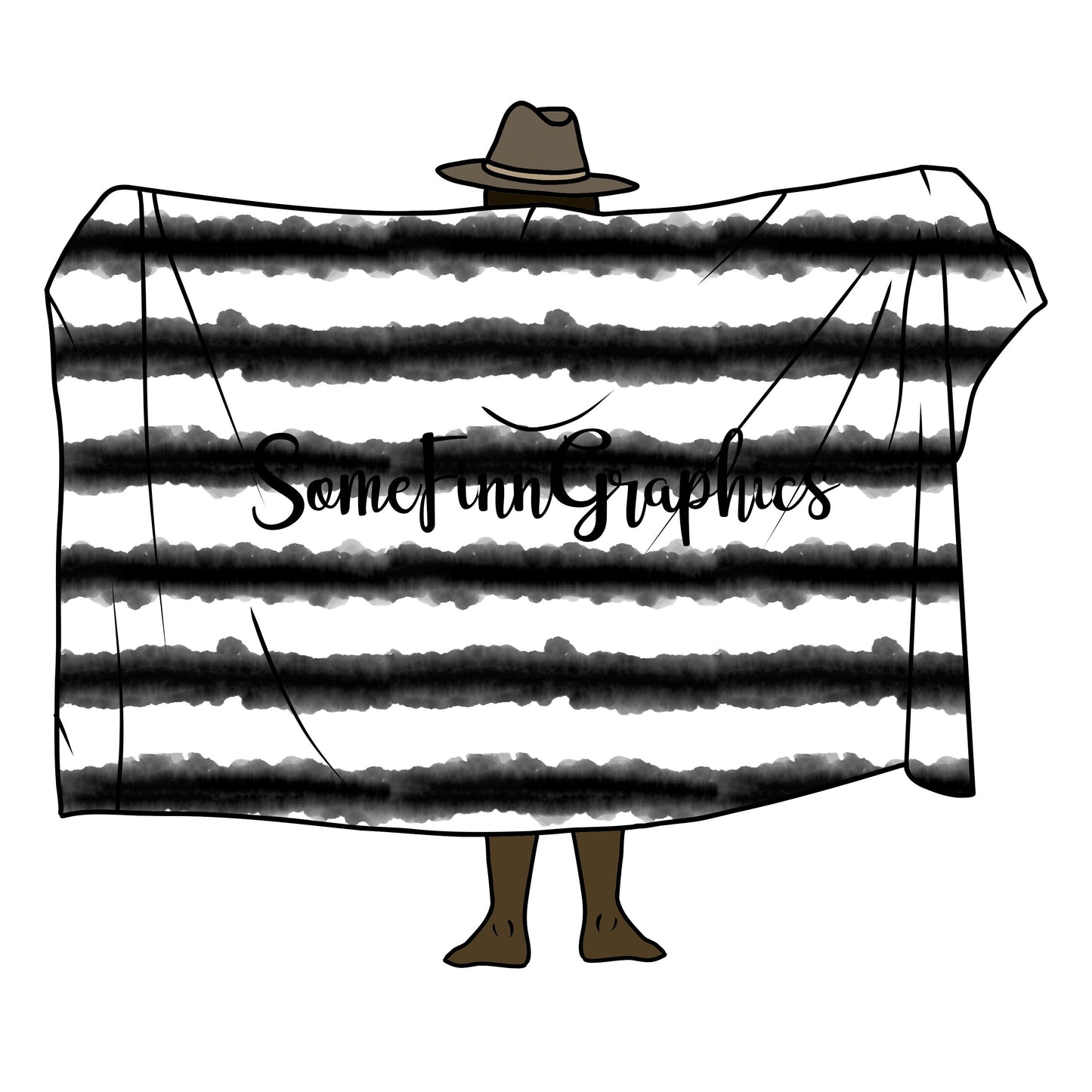 Black Watercolor Stripes
