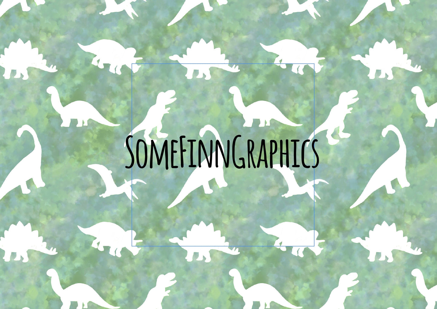 Dinosaur Green Silhouettes Seamless Design