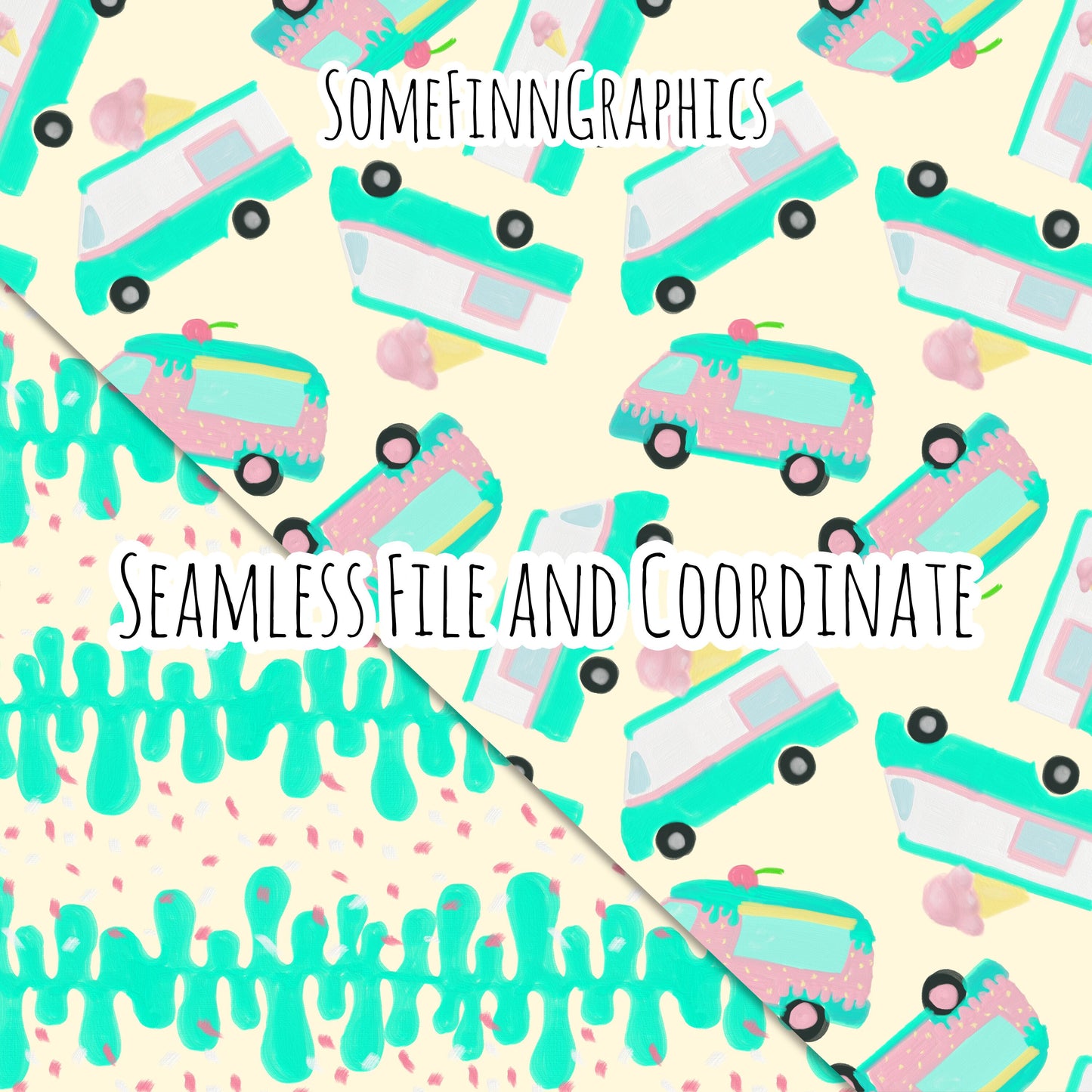 Ice Cream Truck Seamless Bundle