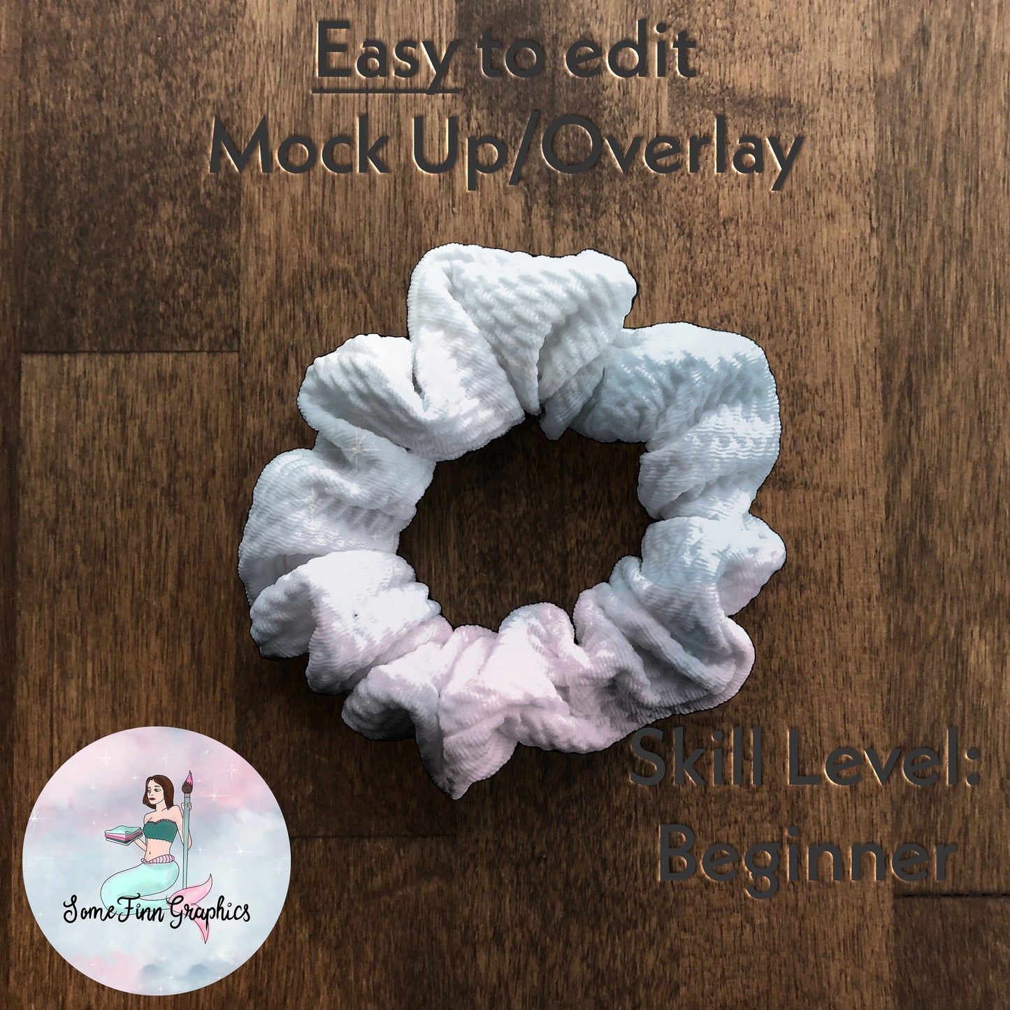 Realistic Skinny Scrunchie Mock Up