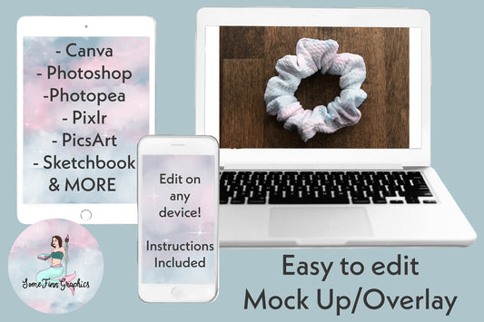 Realistic Skinny Scrunchie Mock Up