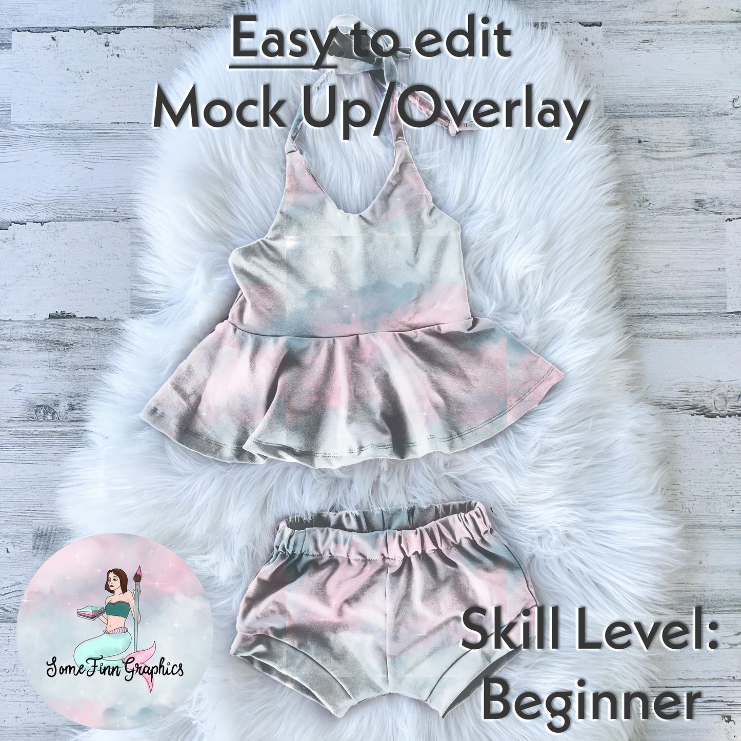 Realistic Cute Summer Set Mock Up