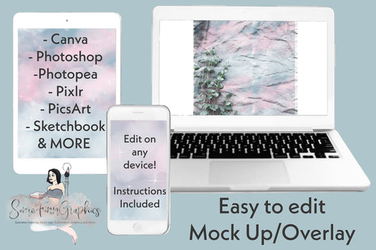 Realistic Plant Flat Lay Fabric Mock-Up