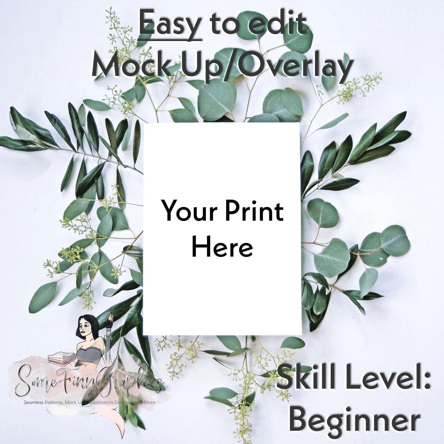 Realistic Greenery Artwork Mock Up