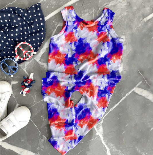 Realistic Patriotic Romper Flat Lay Mock Up