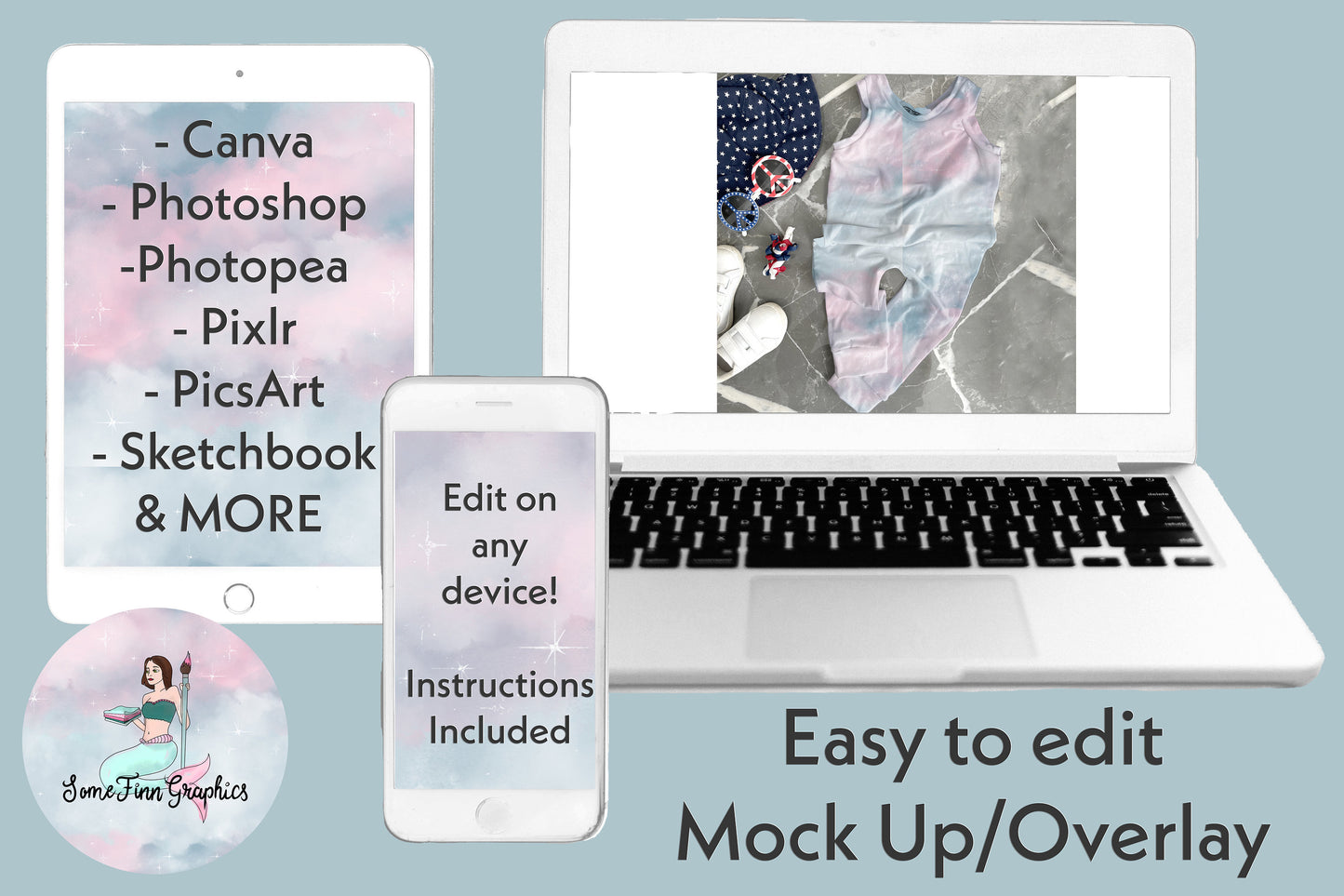 Realistic Patriotic Romper Flat Lay Mock Up