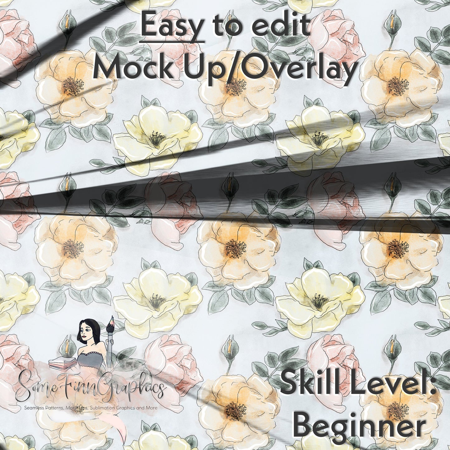 Realistic Stretched Fabric Mock Up