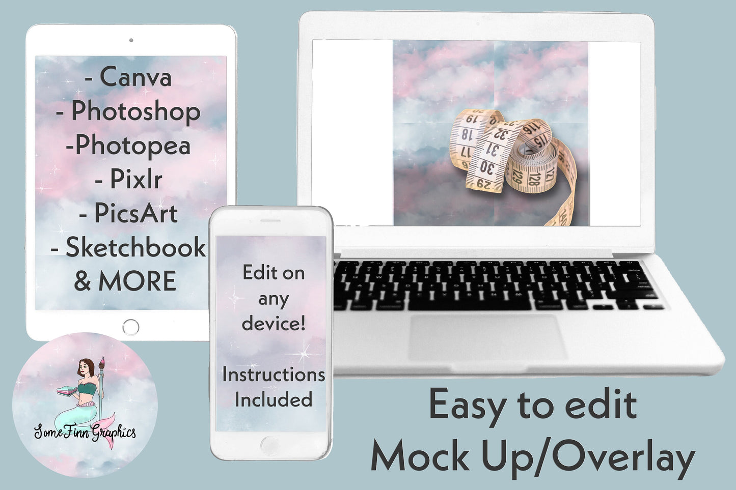 Realistic Fabric With Tape Measure Mock Up