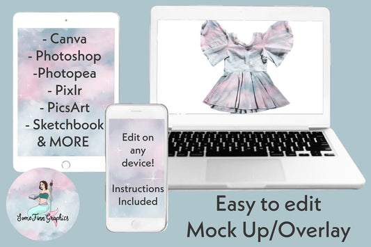 Realistic Flutter Sleeve Dress Mock Up