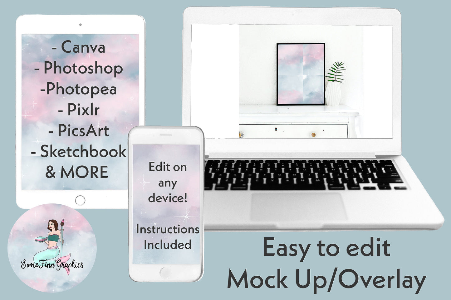 Realistic Framed Artwork Mock Up