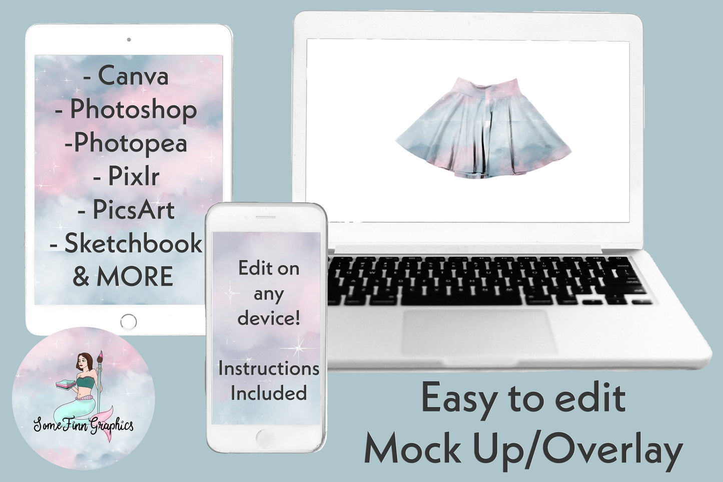 Realistic Twirl Skirt Mock Up