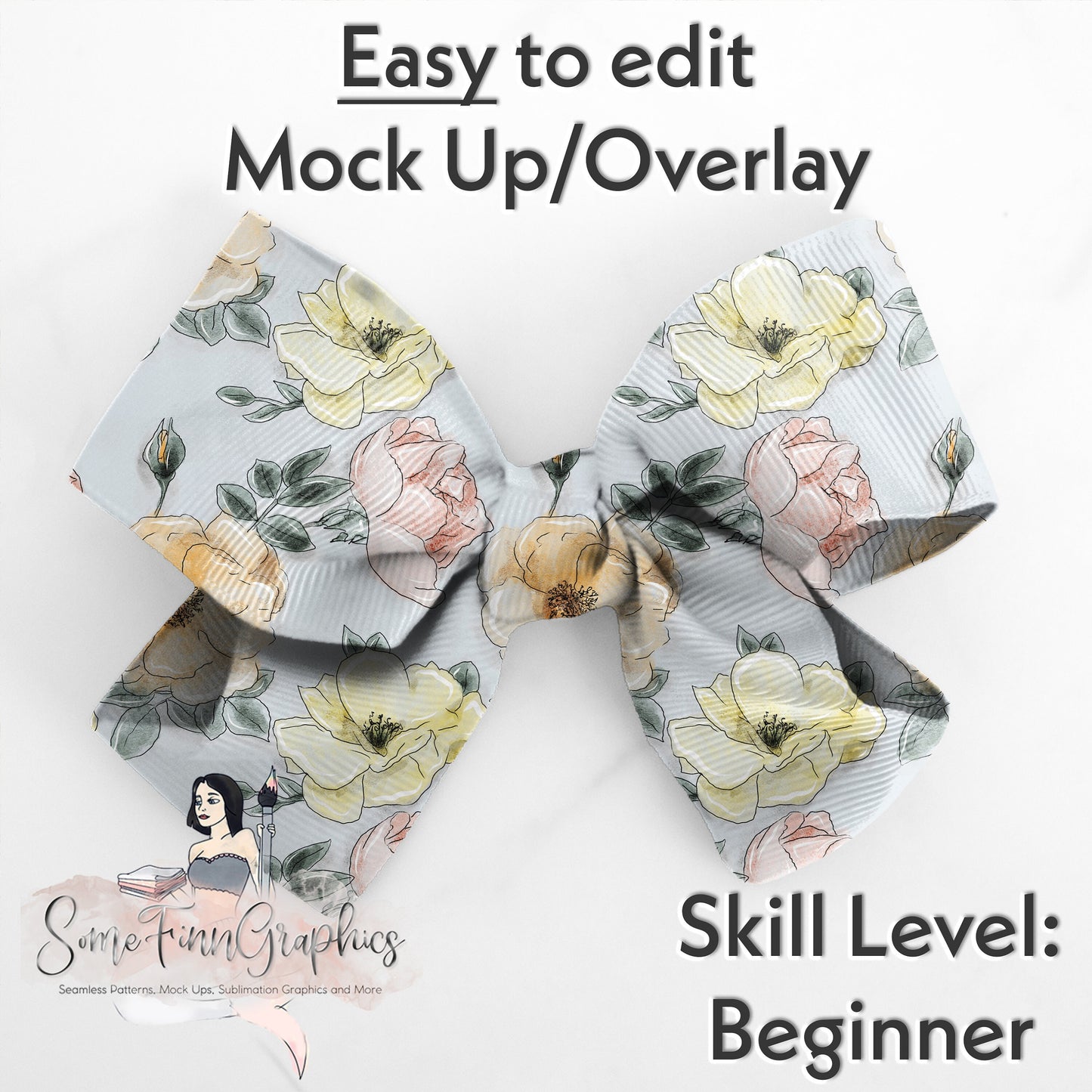 Realistic Ribbon Bow Mock Up