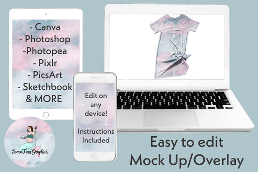 Realistic Knotted T-Shirt Dress Mock Up