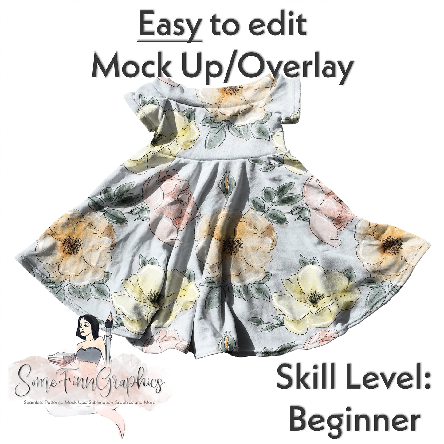 Realistic Off the Shoulder Dress Mock Up