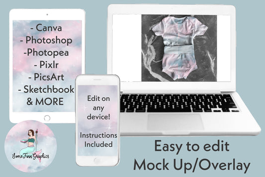 Realistic Bummie and Onesie Set Mock Up