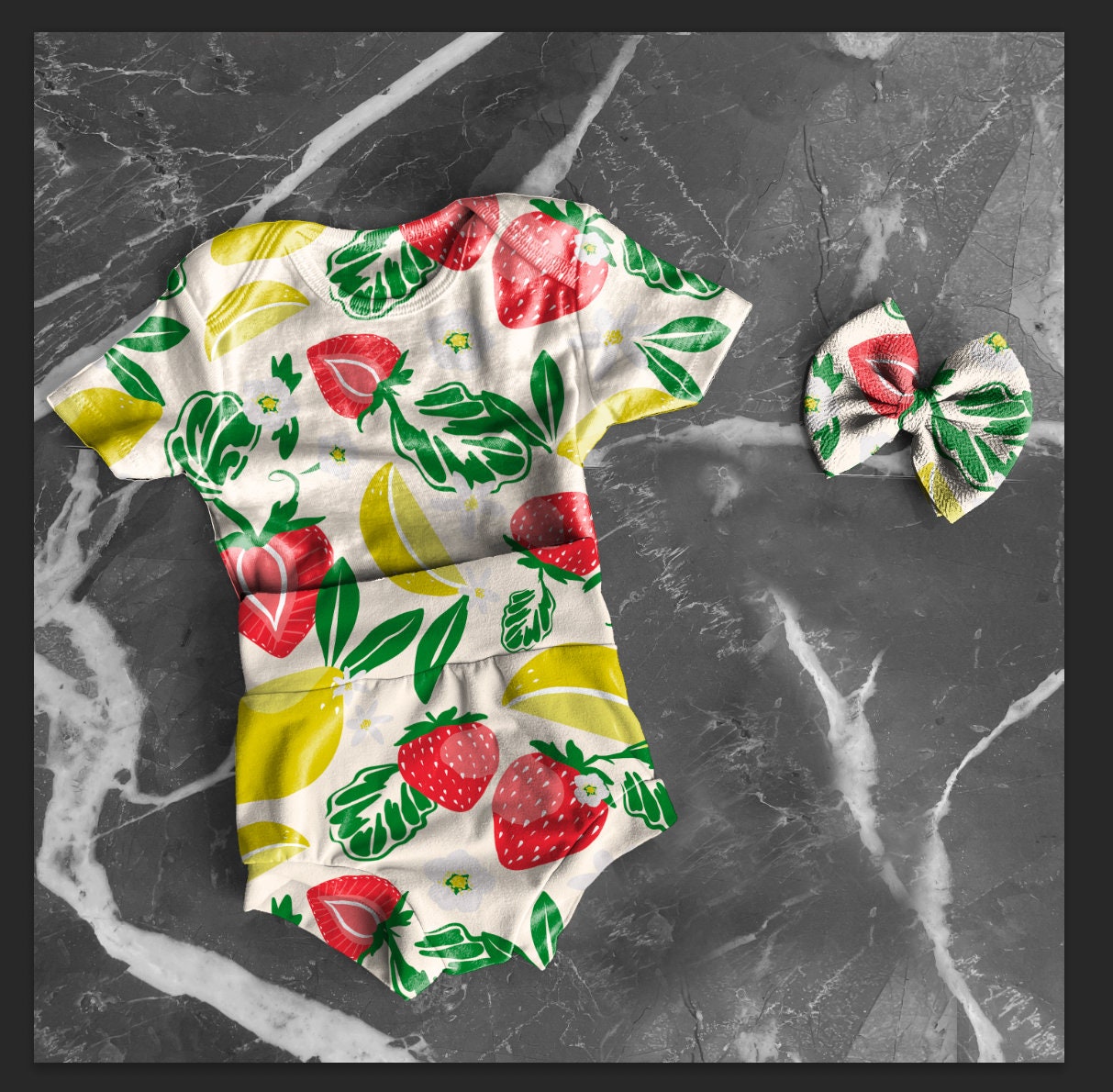 Realistic Bummie and Bow Set Mock Up