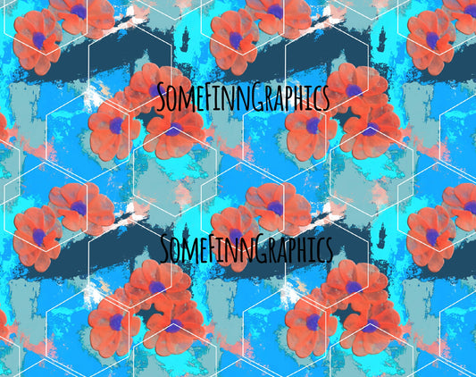 Geo Poppies Seamless