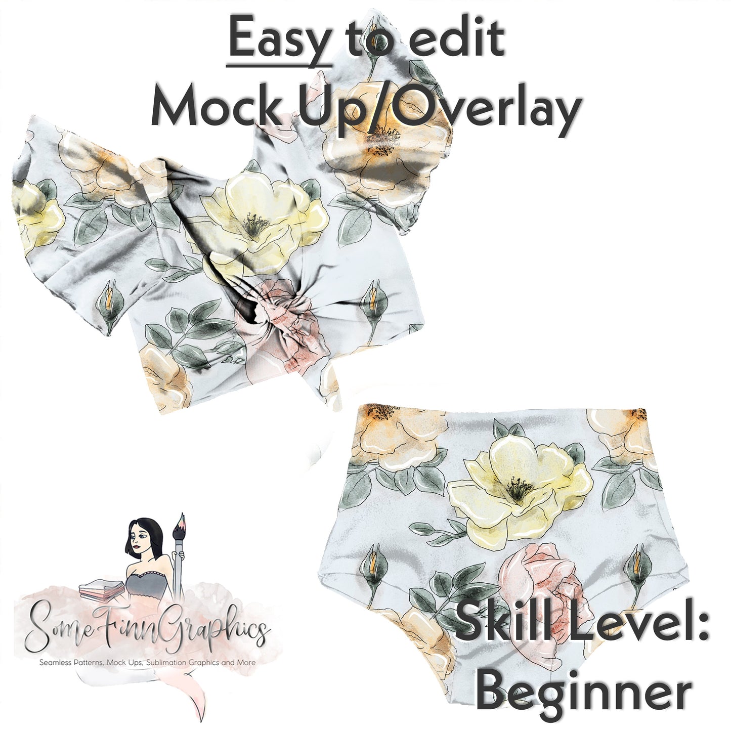 Realistic Flutter Swim Suit Mock