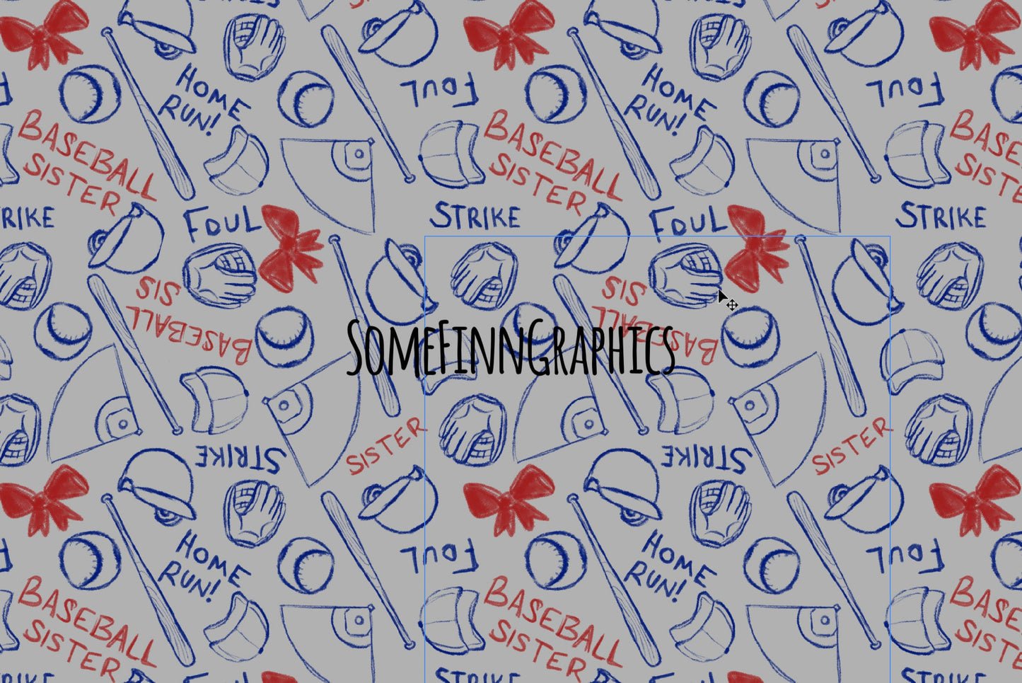 Baseball Sister Seamless Design