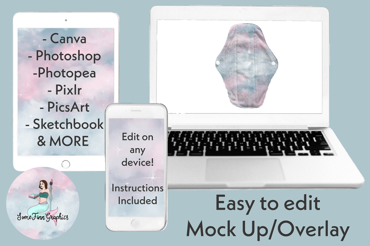 Realistic Feminine Hygiene Pad Mock Up