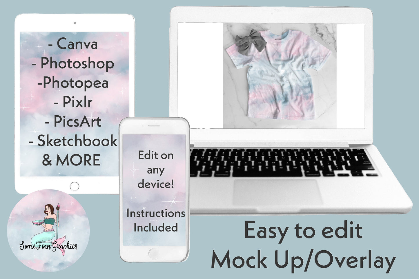 Realistic T-Shirt and Bow Mock Up